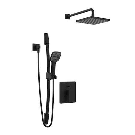 Keeney Mfg Shower Faucet Kit, Matte Black, Wall KIT-QUA130CMB